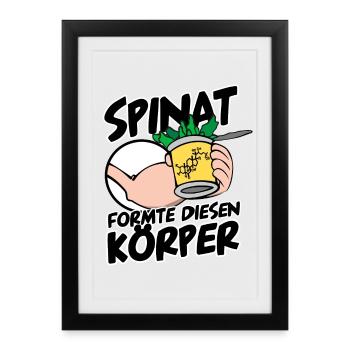 Spinat Body-Building Ecdysteron Körper Fitness - Gerahmtes Poster (27 × 37 cm) - Schwarz - Vorne