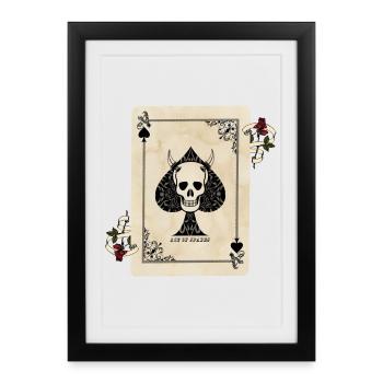 Death Card / Ace Of Spades - Framed poster (27 × 37 cm) - black - Front