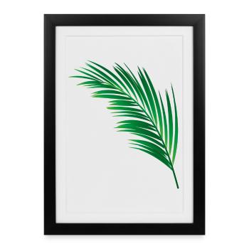 single green palm leaf - Framed poster (27 × 37 cm) - black - Front