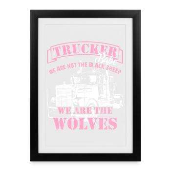 Proud truck driver Trucker Babe Brummi truck - Framed poster (27 × 37 cm) - black - Front