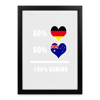 Allemagne et Australie brillant / cadeau - Affiche encadrée (27 × 37 cm) - noir - Devant