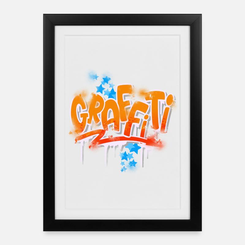 graffiti - Framed poster (27 × 37 cm) - black