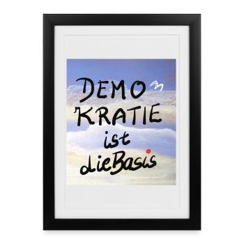 EG Menschen I Demokratie I Basis I Politik - Gerahmtes Poster (27 × 37 cm) - Schwarz - Vorne