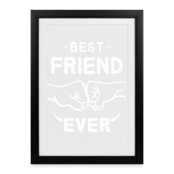 Best Friend Ever BFF Fist Bump Faust logo cool - Affiche encadrée (27 × 37 cm) - noir - Devant