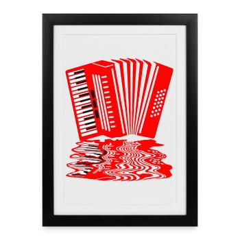 Musique d’accordéon - Affiche encadrée (27 × 37 cm) - noir - Devant