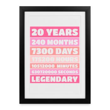 20 ans légendaire - Anniversaire, Anniversaire, Entreprise - Affiche encadrée (27 × 37 cm) - noir - Devant