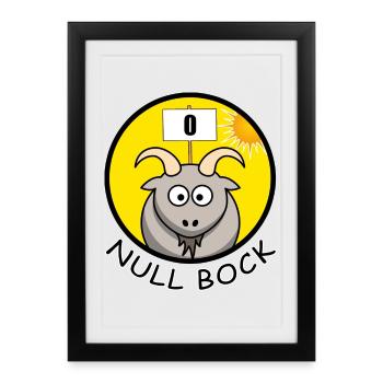 Null Bock Kein Bock Schafbock Ziegenbock Geschenk - Gerahmtes Poster (27 × 37 cm) - Schwarz - Vorne