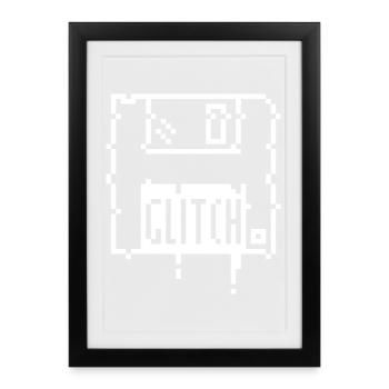 8bit glitch disk - Gerahmtes Poster (27 × 37 cm) - Schwarz - Vorne