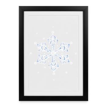 Snowflake Snow - Framed poster (27 × 37 cm) - black - Front