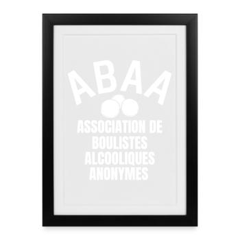 pétanque, fan de pétanque, bouliste - Affiche encadrée (27 × 37 cm) - noir - Devant