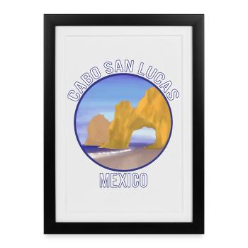 Cabo San Lucas Mexique Los Arcos - Affiche encadrée (27 × 37 cm) - noir - Devant