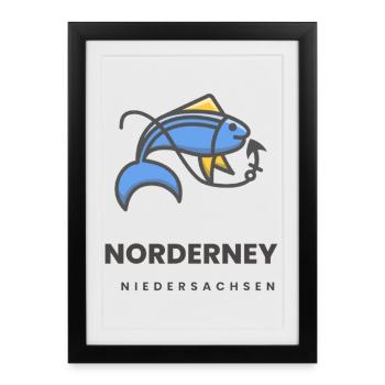 Norderney Niedersachsen - Gerahmtes Poster (27 × 37 cm) - Schwarz - Vorne