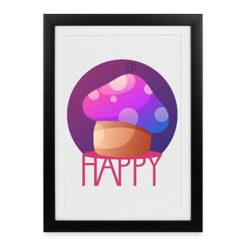 MAGIC MUSHROOM par CD - Affiche encadrée (27 × 37 cm) - noir - Devant