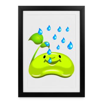 Hobby gardener small seedling - Framed poster (27 × 37 cm) - black - Front