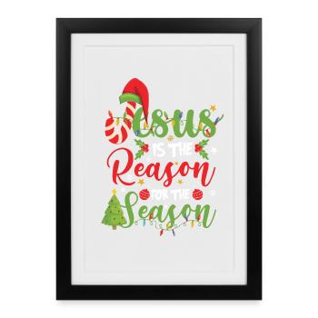 Raison de la conception de Noël de la saison - Affiche encadrée (27 × 37 cm) - noir - Devant