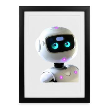 Robot Humanoïde Futuriste - Affiche encadrée (27 × 37 cm) - noir - Devant