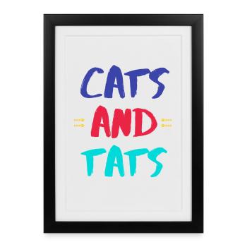 Cats and Colored Fats - Framed poster (27 × 37 cm) - black - Front