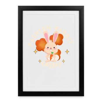 Rabbit Carrot Mode - Framed poster (27 × 37 cm) - black - Front