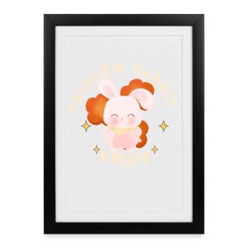 Lapin Mode Carotte - Affiche encadrée (27 × 37 cm) - noir - Devant
