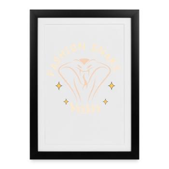 Serpent de Mode Étoiles Dorées - Affiche encadrée (27 × 37 cm) - noir - Devant