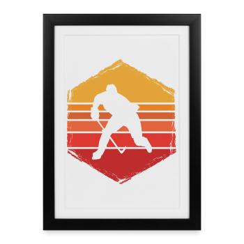 Hockey sur glace - Affiche encadrée (27 × 37 cm) - noir - Devant