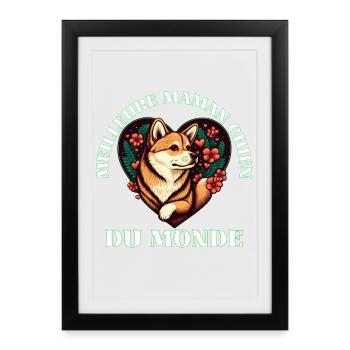 Meilleur Maman Chien du Monde - Affiche encadrée (27 × 37 cm) - noir - Devant