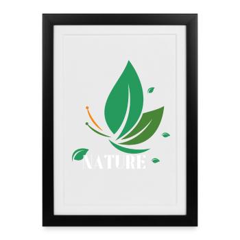Blattharmonie Naturemblem - Gerahmtes Poster (27 × 37 cm) - Schwarz - Vorne