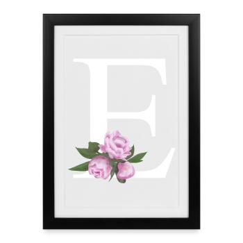 E - Gerahmtes Poster (27 × 37 cm) - Schwarz - Vorne