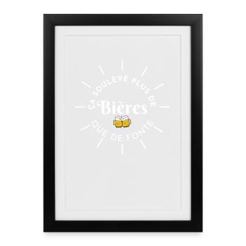 Bières Plus que Fonte Logo - Framed poster (27 × 37 cm) - black - Front