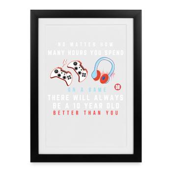 Rivalité de jeu : T-shirt de Plaisanterie - Affiche encadrée (27 × 37 cm) - noir - Devant