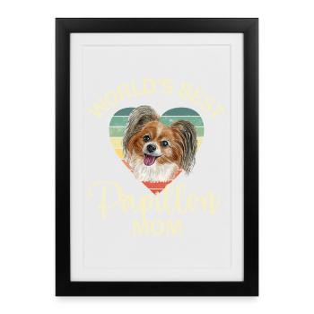 Dog Papillon Dwarf Spaniel - Framed poster (27 × 37 cm) - black - Front