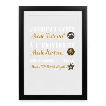 Mode Tutoriel Lycée Université - Framed poster (27 × 37 cm) - black - Front