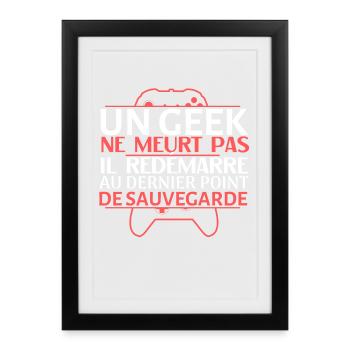 Geek Reboot at Last Savepoint - Framed poster (27 × 37 cm) - black - Front