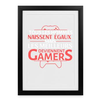 Gamer Elite: All Are Equal Yet Champions - Framed poster (27 × 37 cm) - black - Front