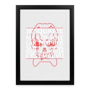 Je squatte ma console humour gamer - Framed poster (27 × 37 cm) - black - Front