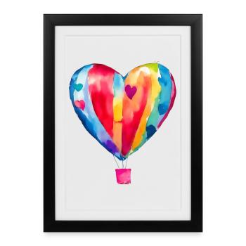 Ballon - Affiche encadrée (27 × 37 cm) - noir - Devant