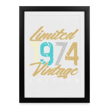 Édition Vintage Limitée 1974 - Affiche encadrée (27 × 37 cm) - noir - Devant