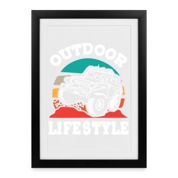 Jeeps Aventure Tout-terrain - Affiche encadrée (27 × 37 cm) - noir - Devant
