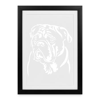 Continental Bulldog Kopf "Black Edition" - Gerahmtes Poster (27 × 37 cm) - Schwarz - Vorne