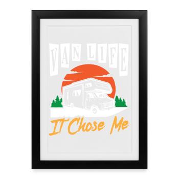 Van Life I Chosen Me Campervan - Affiche encadrée (27 × 37 cm) - noir - Devant