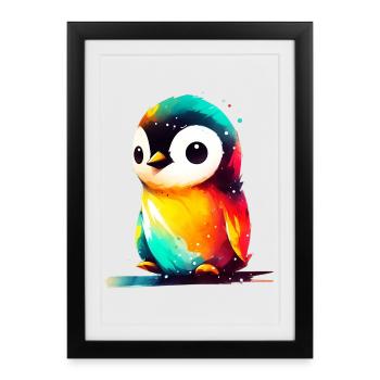 Penguin - Framed poster (27 × 37 cm) - black - Front