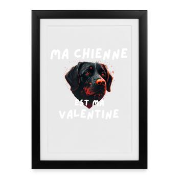 Ma Chienne Valentine - Affiche encadrée (27 × 37 cm) - noir - Devant