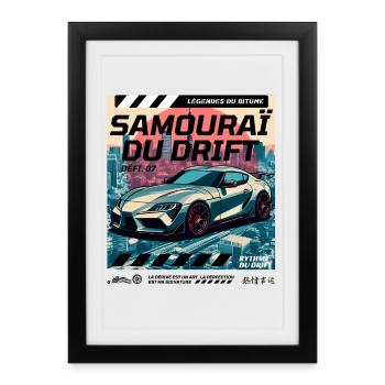 Samouraï Drift Urbaine - Affiche encadrée (27 × 37 cm) - noir - Devant