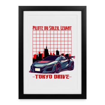 Tokyo Drive Soleil Levant - Affiche encadrée (27 × 37 cm) - noir - Devant