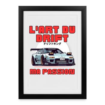 Art du Drift Ma Passion - Affiche encadrée (27 × 37 cm) - noir - Devant