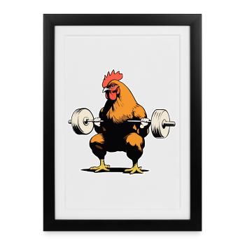 Bodybuilder Fitness - Affiche encadrée (27 × 37 cm) - noir - Devant