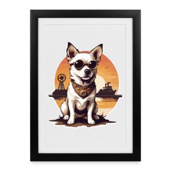 Steampunk Dog - Framed poster (27 × 37 cm) - black - Front