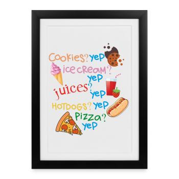 Dictons amusants pour l’anniversaire - Affiche encadrée (27 × 37 cm) - noir - Devant