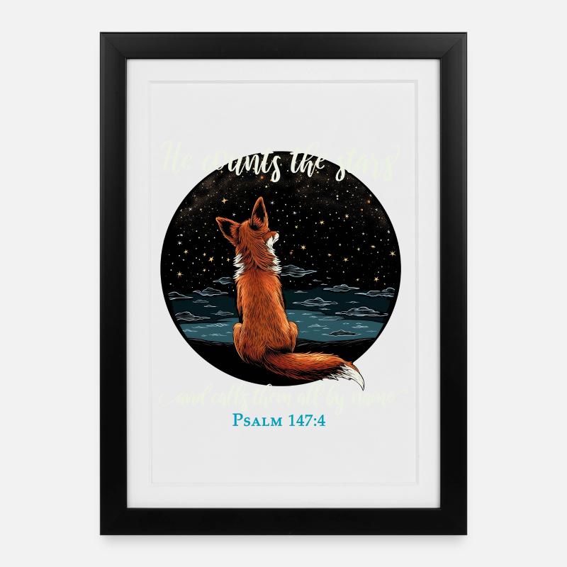 Bibelvers Christlich Religiös - Gerahmtes Poster (27 × 37 cm) - Schwarz