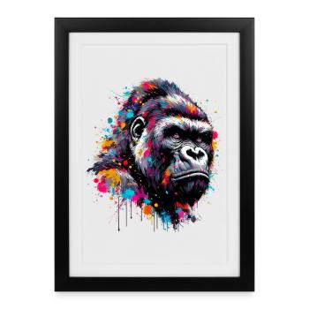 Gorille - Affiche encadrée (27 × 37 cm) - noir - Devant